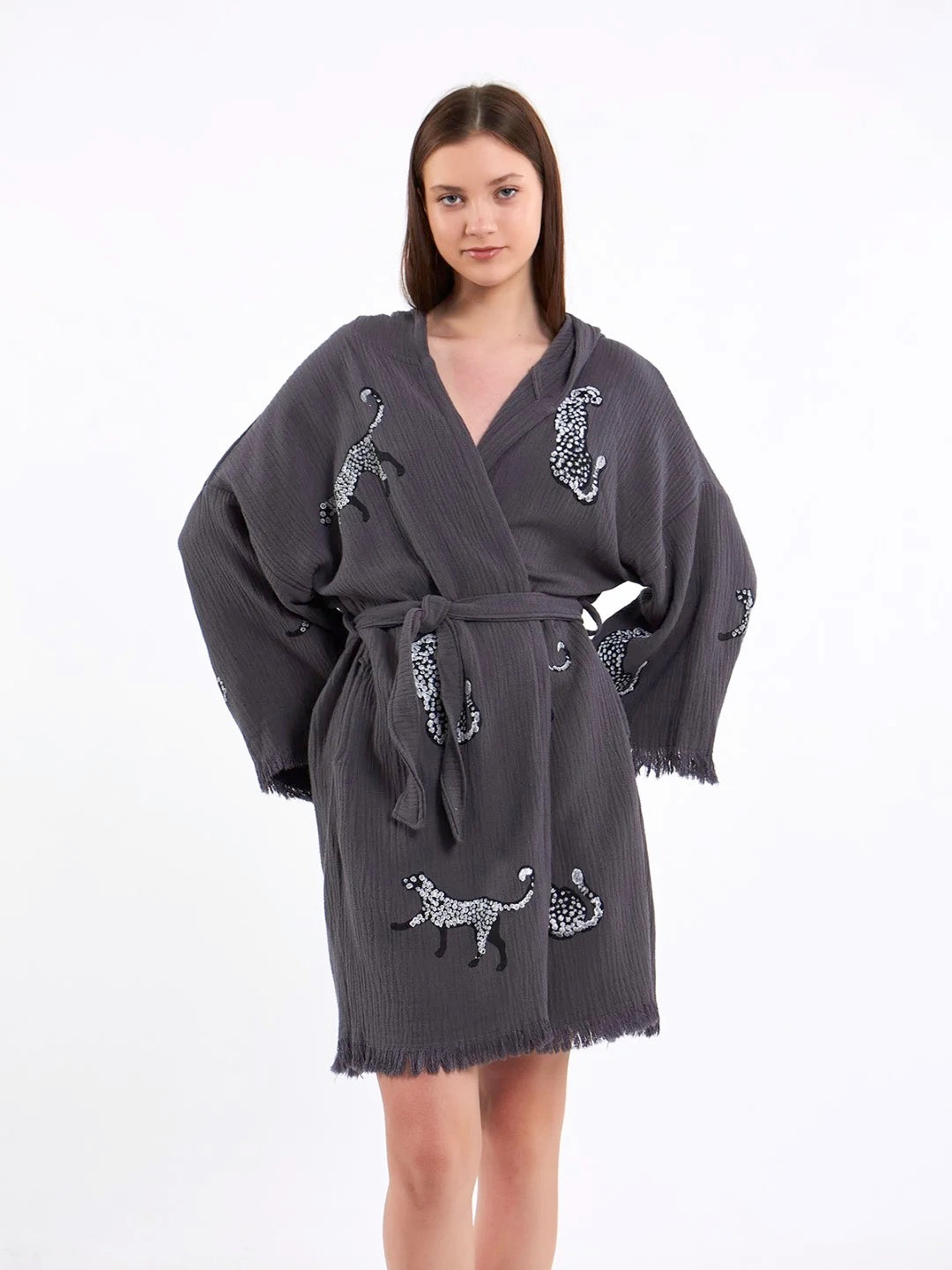 LEOPARD MINI KIMONO