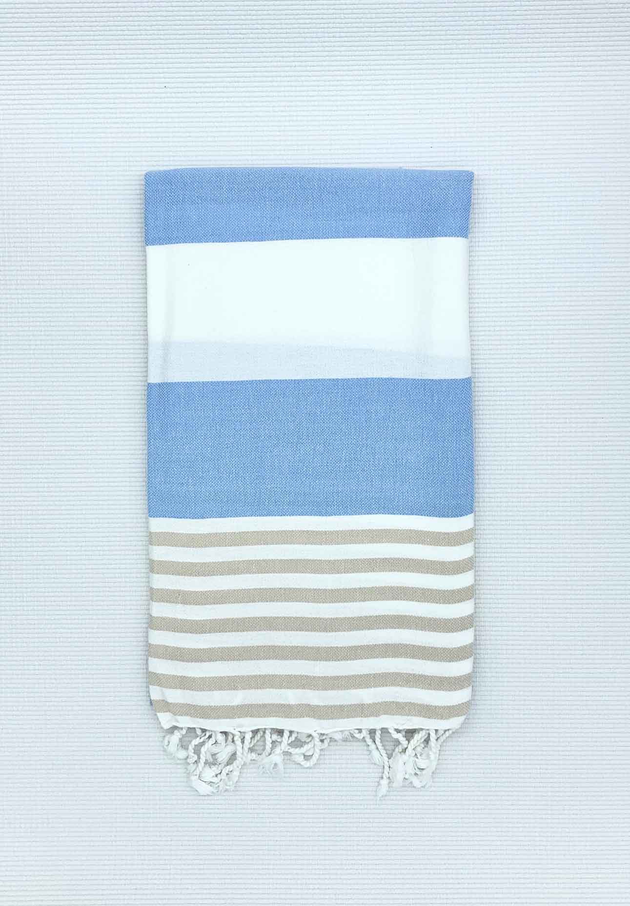 Ladine Peshtemal Sky Blue-Beige