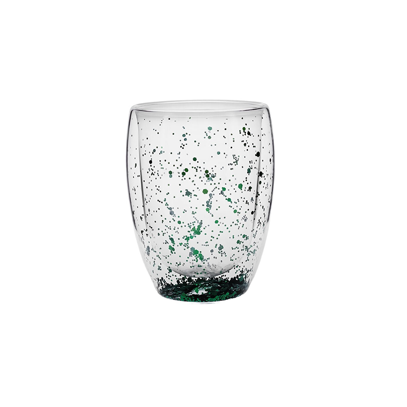 CHRISTMAS FUN GLASS GREEN GLITTER