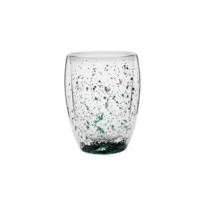 CHRISTMAS FUN GLASS GREEN GLITTER