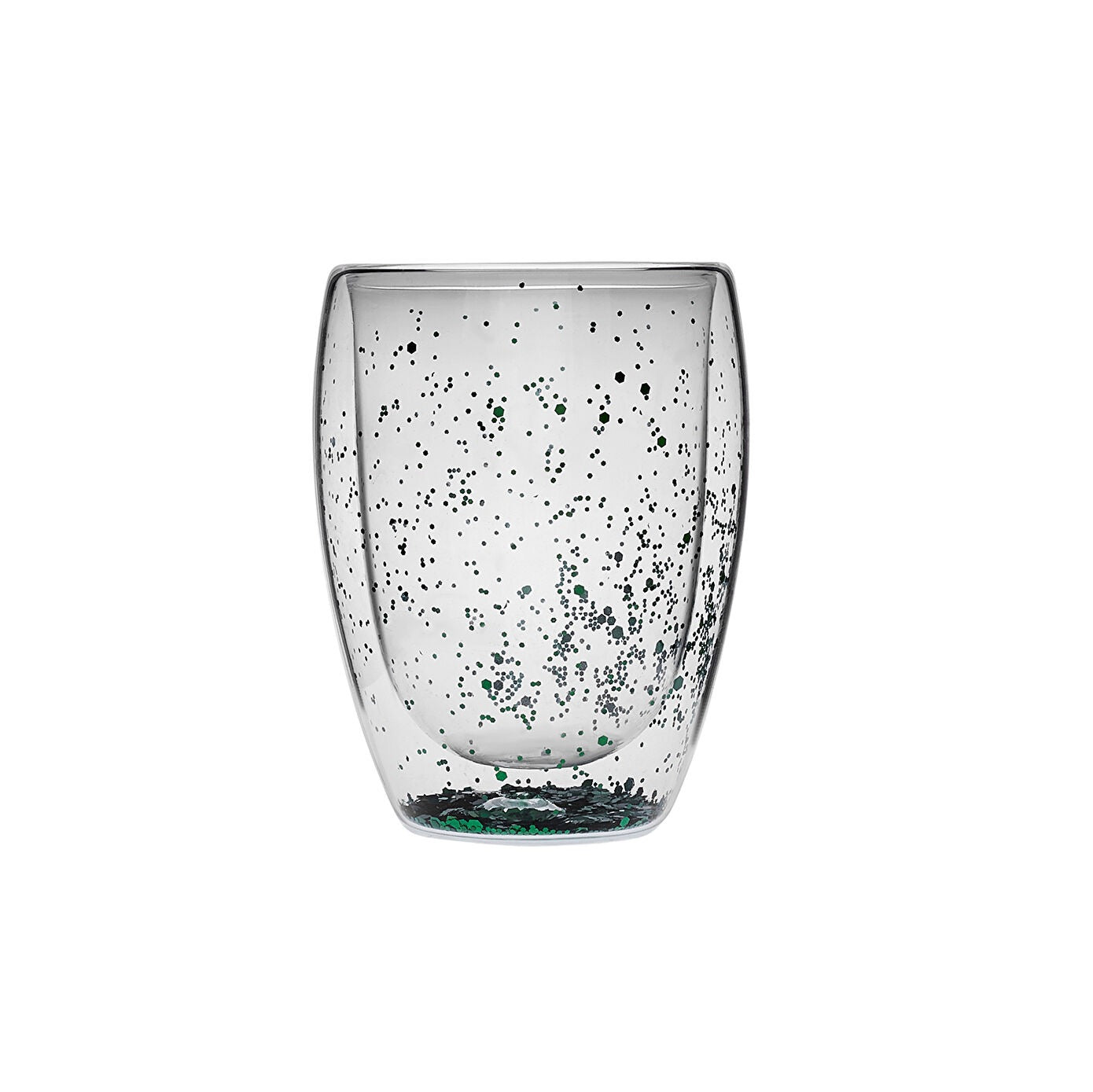 CHRISTMAS FUN GLASS GREEN GLITTER