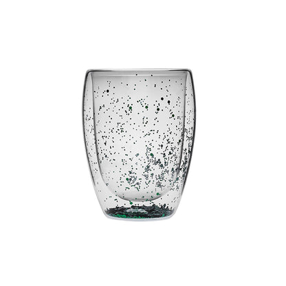 CHRISTMAS FUN GLASS GREEN GLITTER