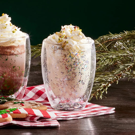 CHRISTMAS FUN GLASS SILVER GLITTER