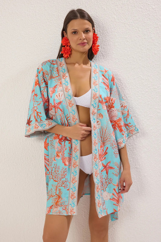 Coral Kimono
