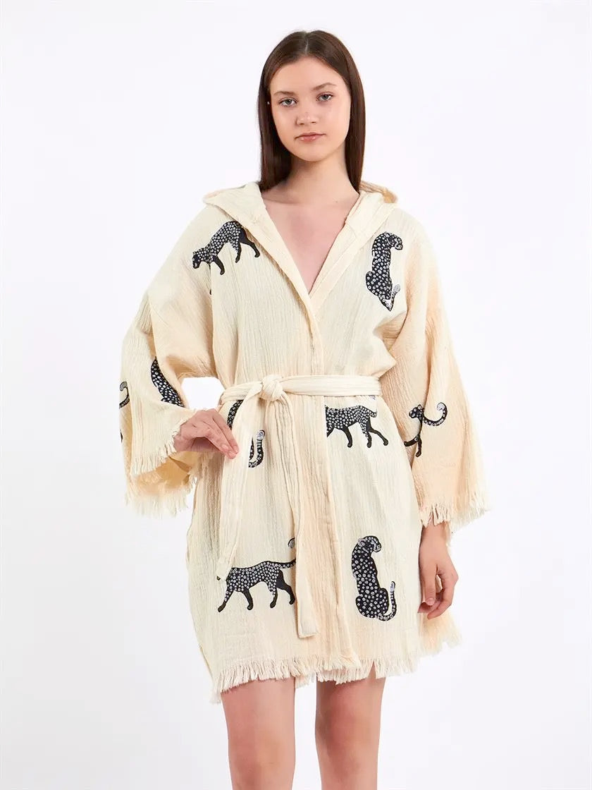 LEOPARD MINI KIMONO