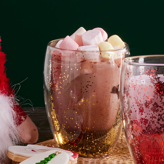 CHRISTMAS FUN GLASS GOLDEN GLITTER