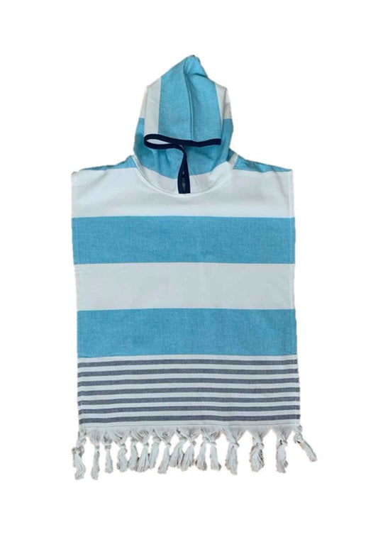 Kids Poncho Aqua-Navy