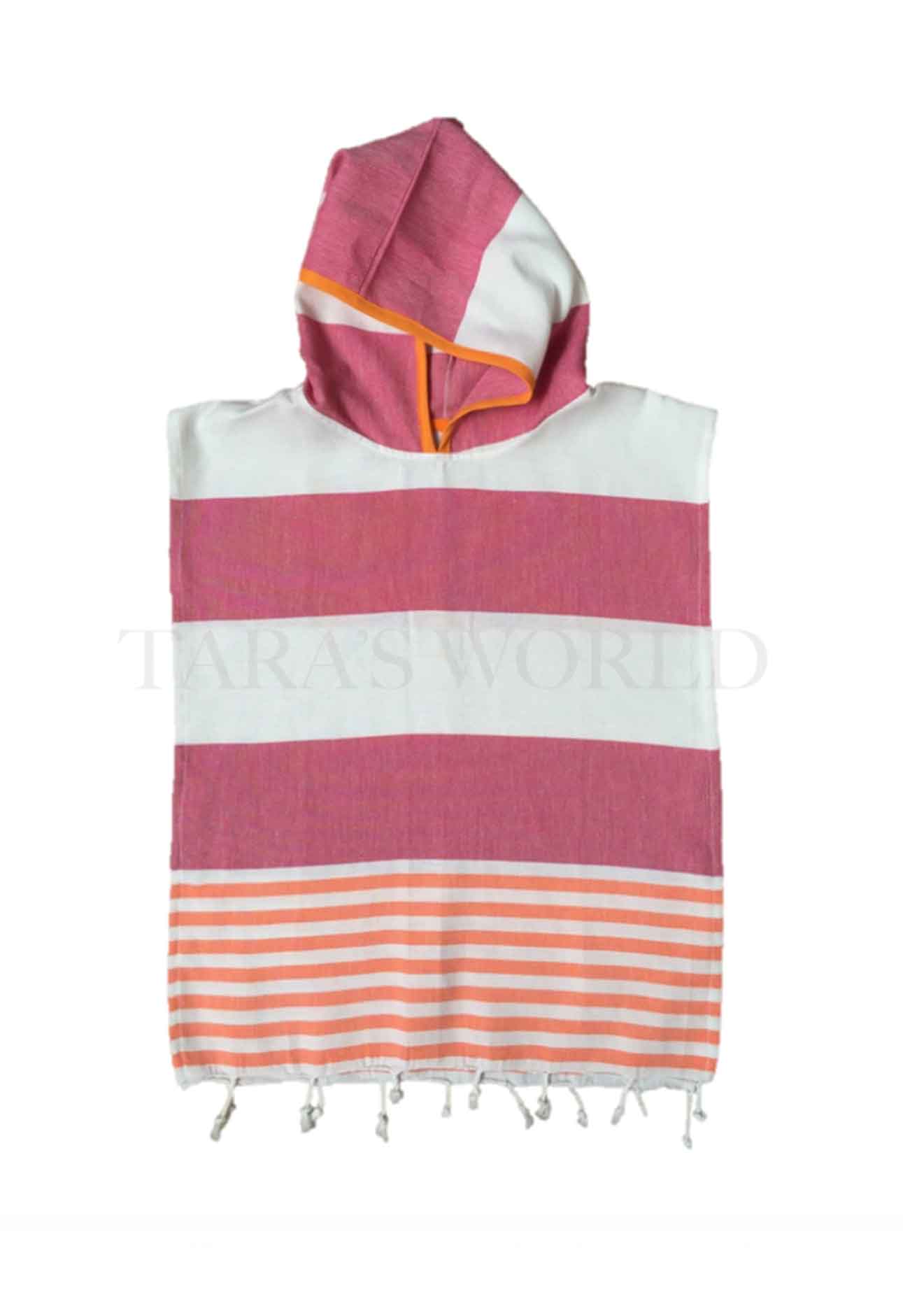 Kids Poncho Fuchsia-Coral