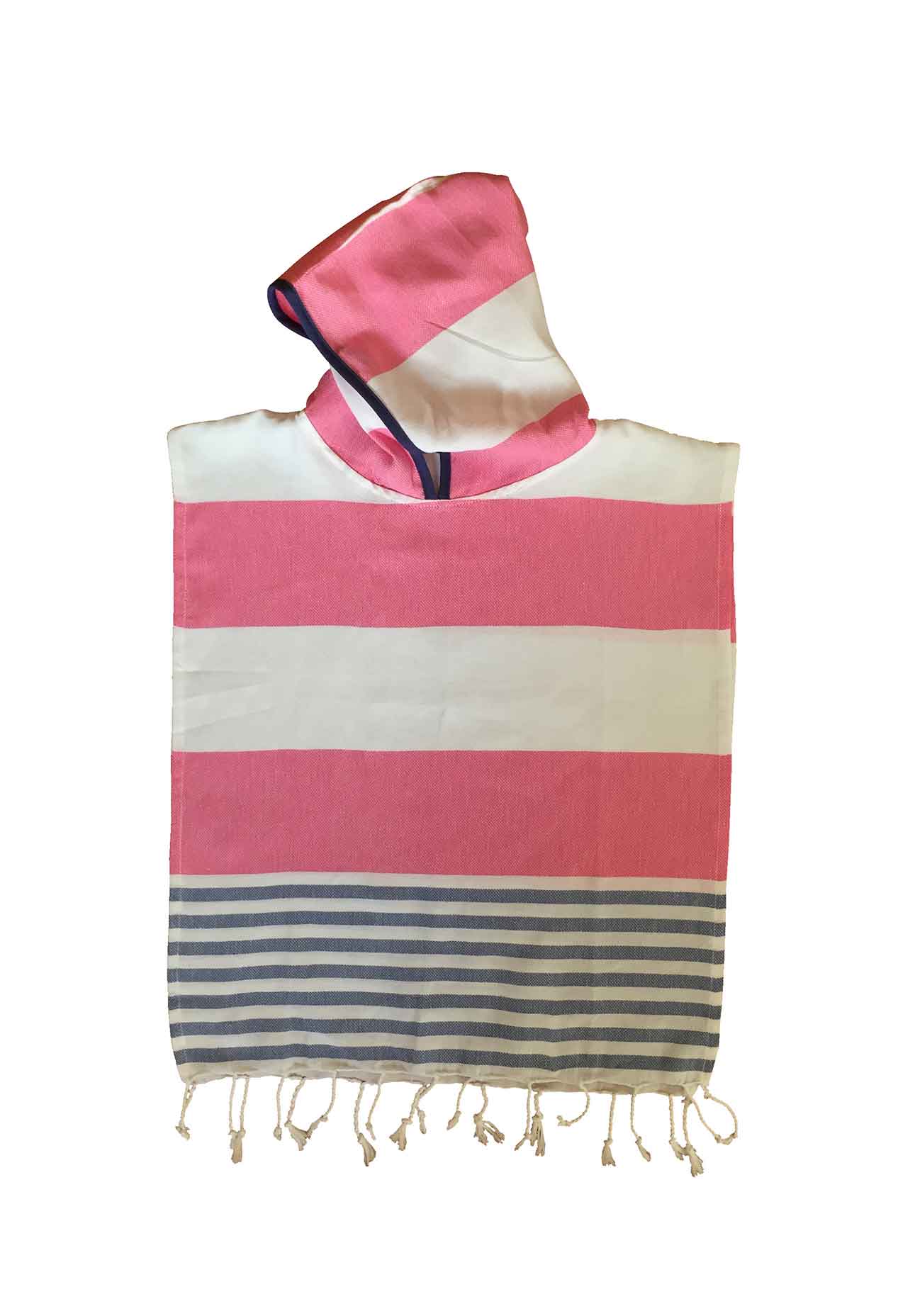 Kids Poncho Hot Pink-Denim