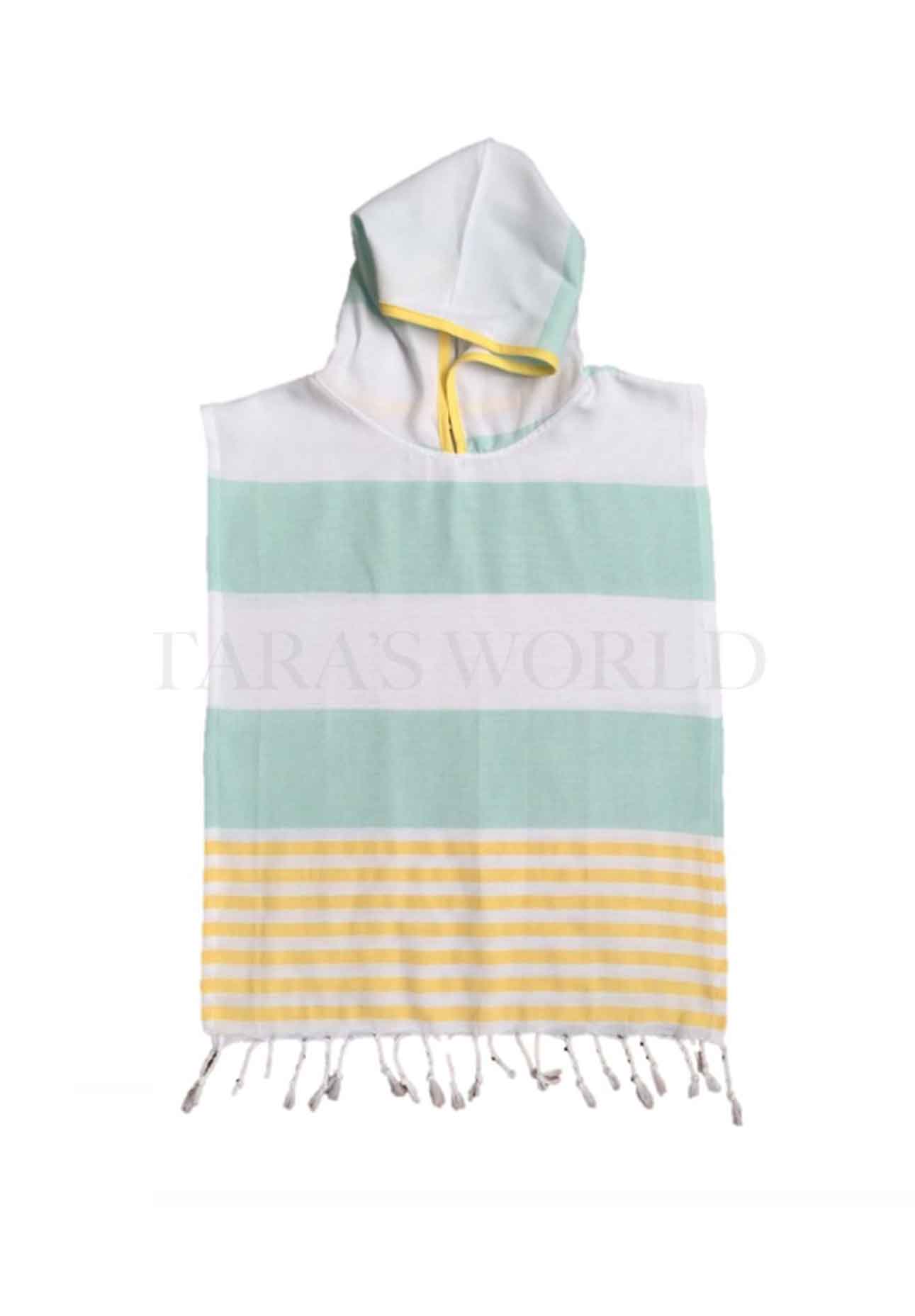 Kids Poncho Mint-Yellow